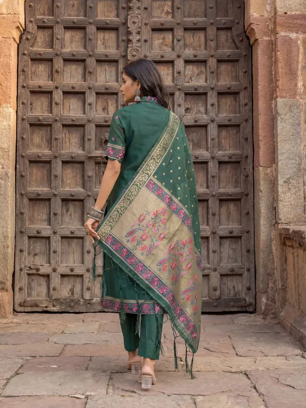 Shan-e-Banaras_Brocade_Silk_Suit_Green