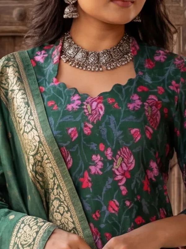 Shan-e-Banaras_Brocade_Silk_Suit_Green