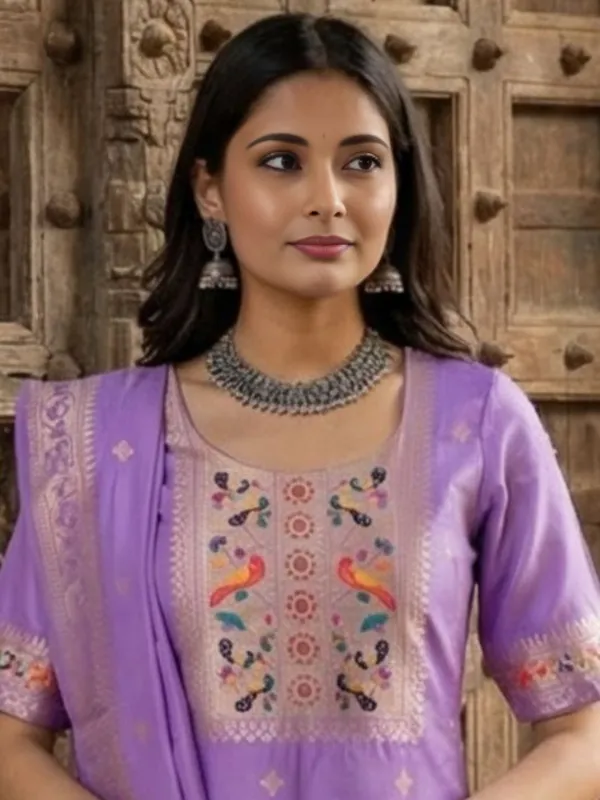 Shan-e-Banaras_Brocade_Silk_Suit_Lavendar