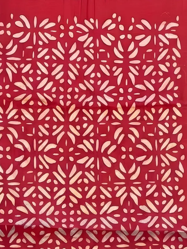 Roop_Baani_Pure_Chanderi_Silk_Applique_Saree_Red
