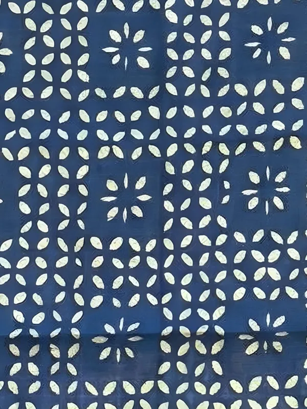 Roop_Baani_Pure_Chanderi_Silk_Applique_Saree_Dark_Blue