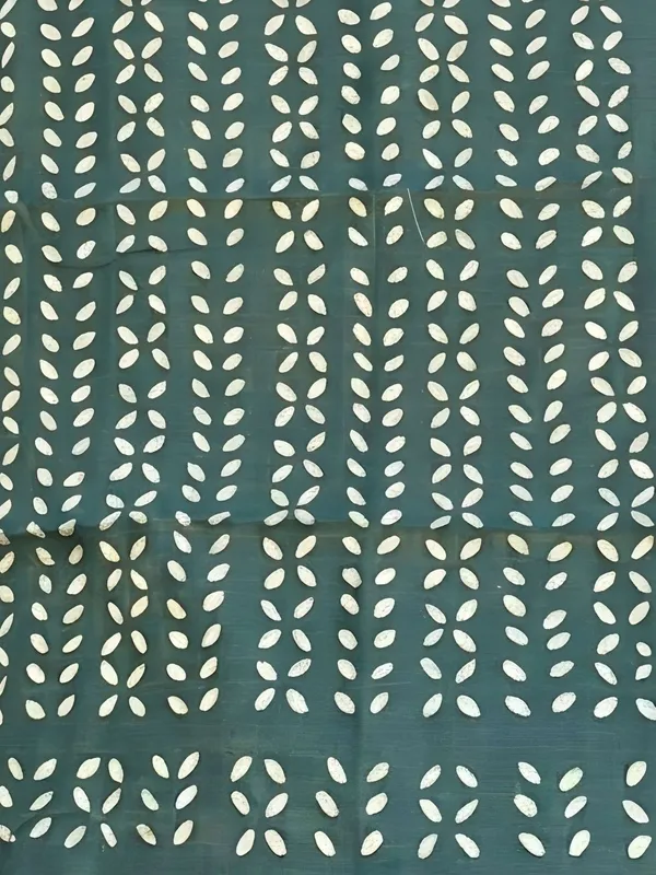 Roop_Baani_Pure_Chanderi_Silk_Applique_Saree_Bottle_Green