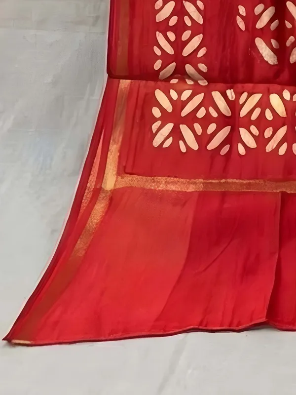 Roop_Baani_Pure_Chanderi_Silk_Applique_Saree_Fiery_Red