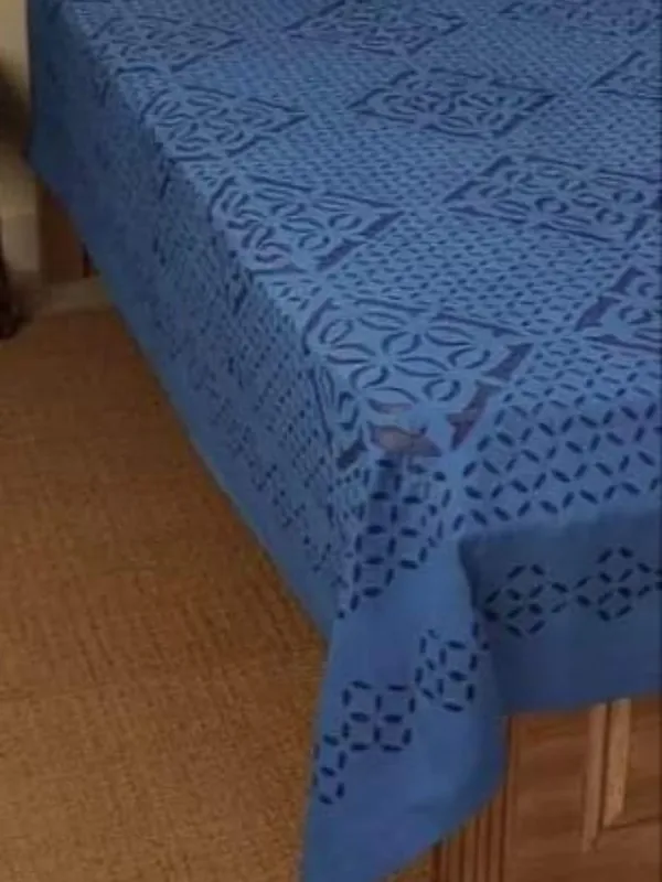 Aavaran_Applique_Double_Bedsheet_Dark_Blue