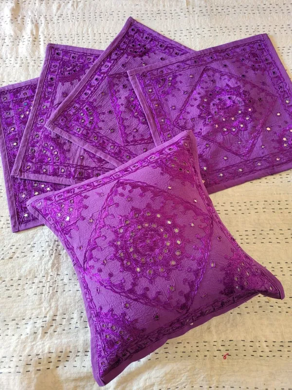 Khamma_Ghani_Mirror_Work_Cushion_Cover_(Set_of_5)_Purple