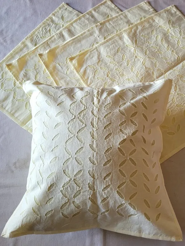 Khamma_Ghani_Applique_Cushion_Cover_(Set_of_5)_Lemon_Yellow