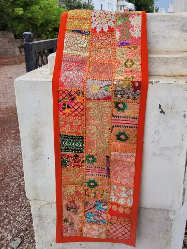 Khamma_Ghani_Kambadiya_Table_Runner_Orange