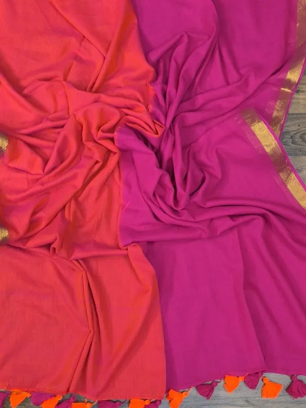 Hawa_Hawai_Zari_Border_Pure_Mul_Cotton_Saree_Pink_&_Orange