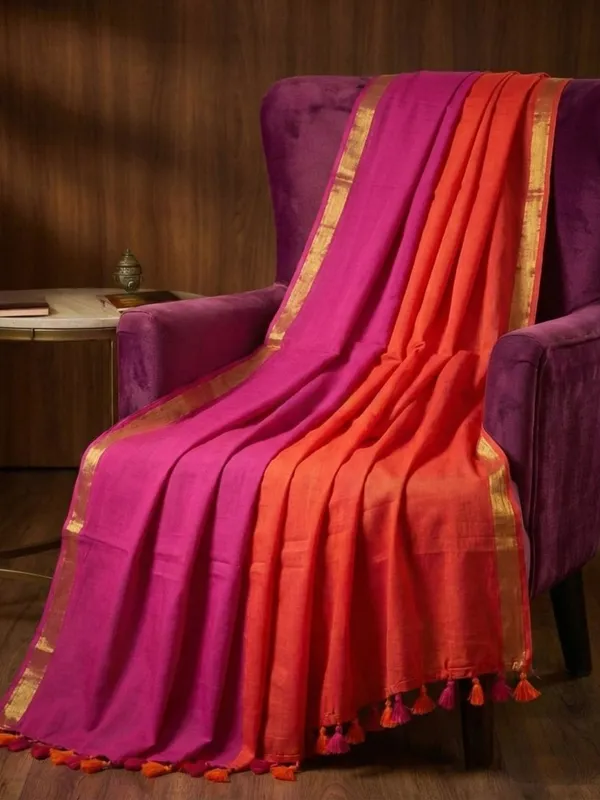 Hawa_Hawai_Zari_Border_Pure_Mul_Cotton_Saree_Pink_&_Orange