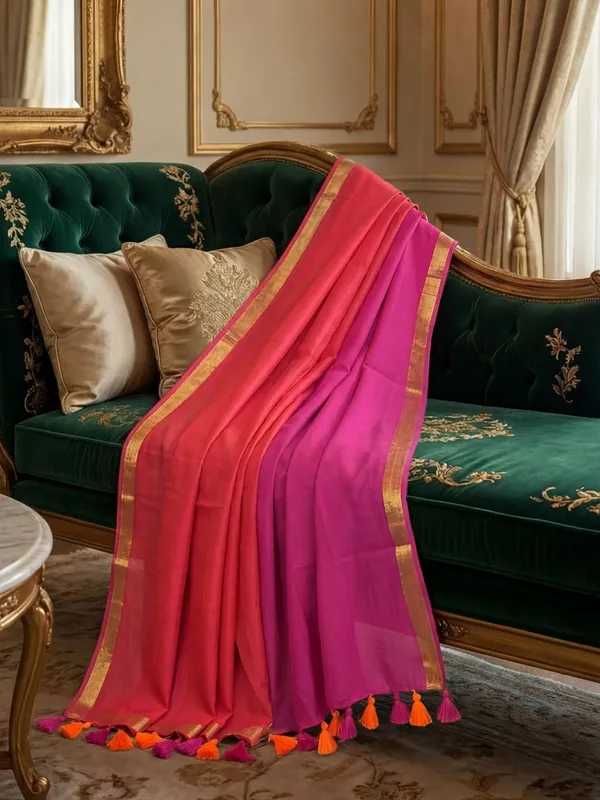 Hawa_Hawai_Zari_Border_Pure_Mul_Cotton_Saree_Pink_&_Orange