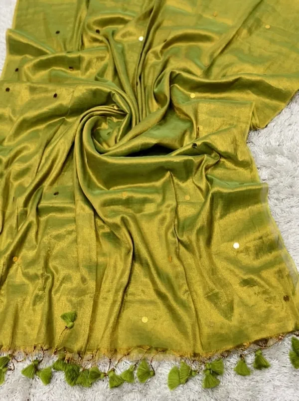 Chamak_Sequin_Pure_Mul_Cotton_Saree_Soft_Green