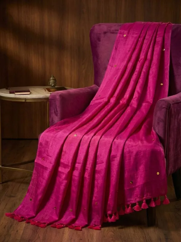 Chamak_Sequin_Pure_Mul_Cotton_Saree_Pink