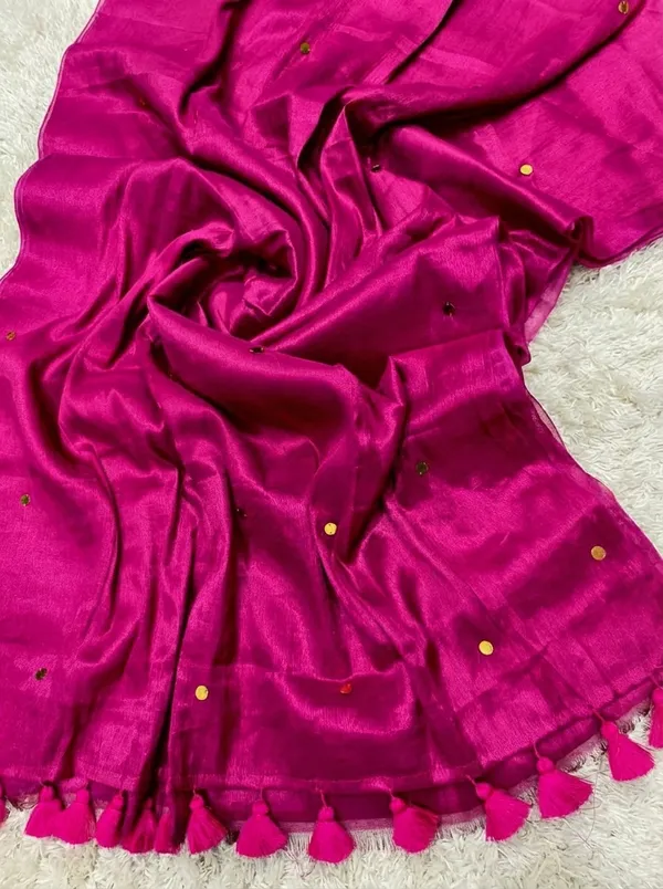 Chamak_Sequin_Pure_Mul_Cotton_Saree_Pink