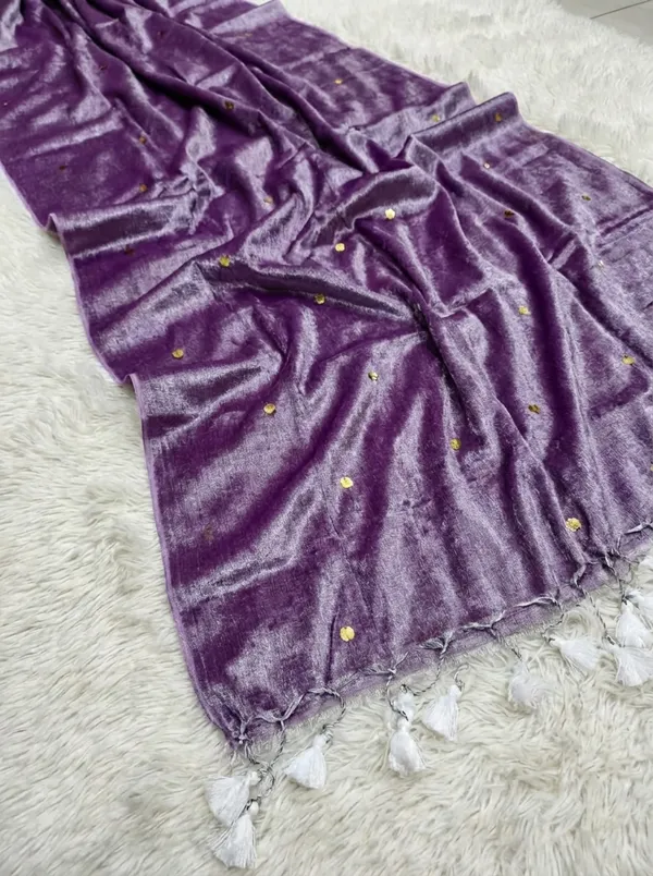 Chamak_Sequin_Pure_Mul_Cotton_Saree_Lavendar