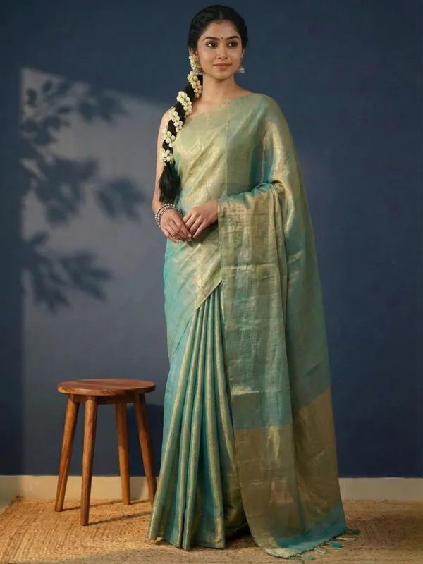 Aabha_Roop_Handloom_Pure_Tissue_Cotton_Saree_Soft_Green