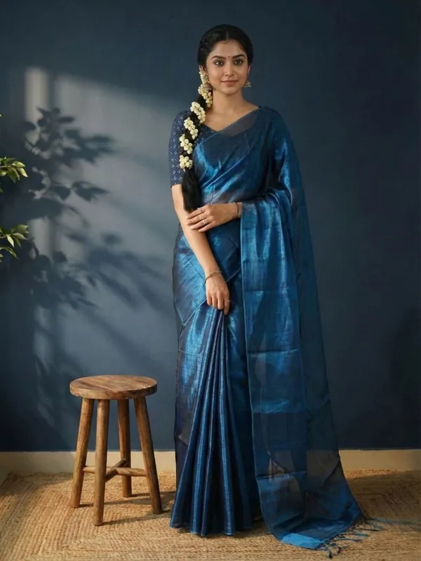 Aabha_Roop_Handloom_Pure_Tissue_Cotton_Saree_Blue