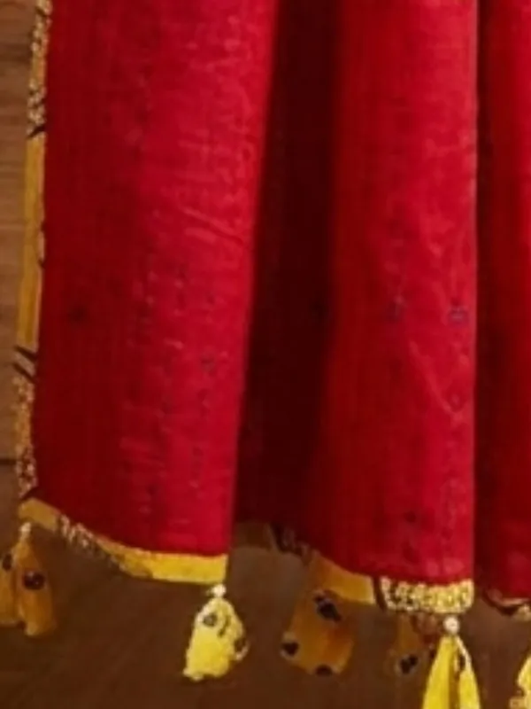 Kosha_Saaz_Pure_Mul_Cotton_Applique_Dupatta_Bright_Red