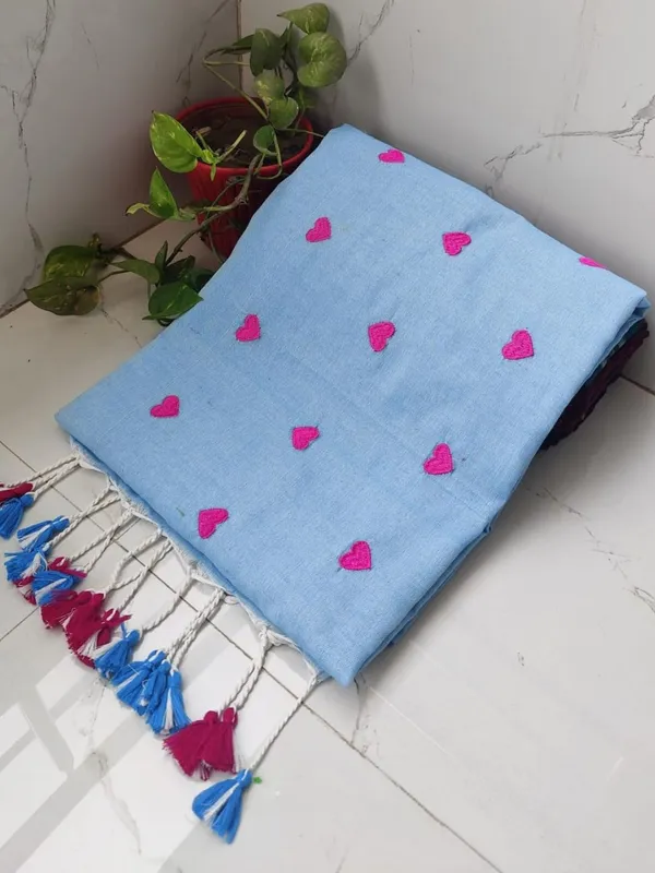 Nakshi_Handloom_Pure_Khadi_Cotton_Saree_Light_Blue