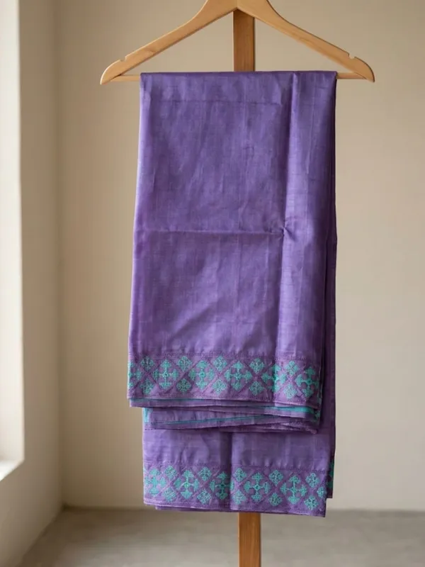 Mridini_Silkmark_Tussar_Silk_Embroidery_Saree_Purple