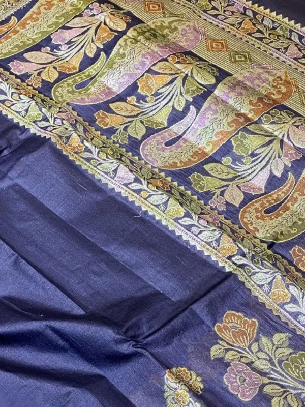 Karigari_Noor_Silkmark_Tussar_Meenakari_Saree_Dark_Blue