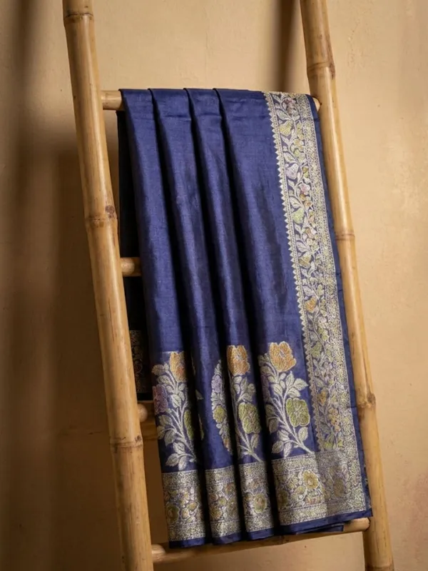 Karigari_Noor_Silkmark_Tussar_Meenakari_Saree_Dark_Blue