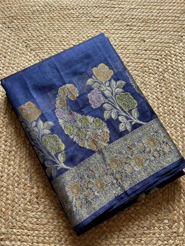 Karigari_Noor_Silkmark_Tussar_Meenakari_Saree_Dark_Blue