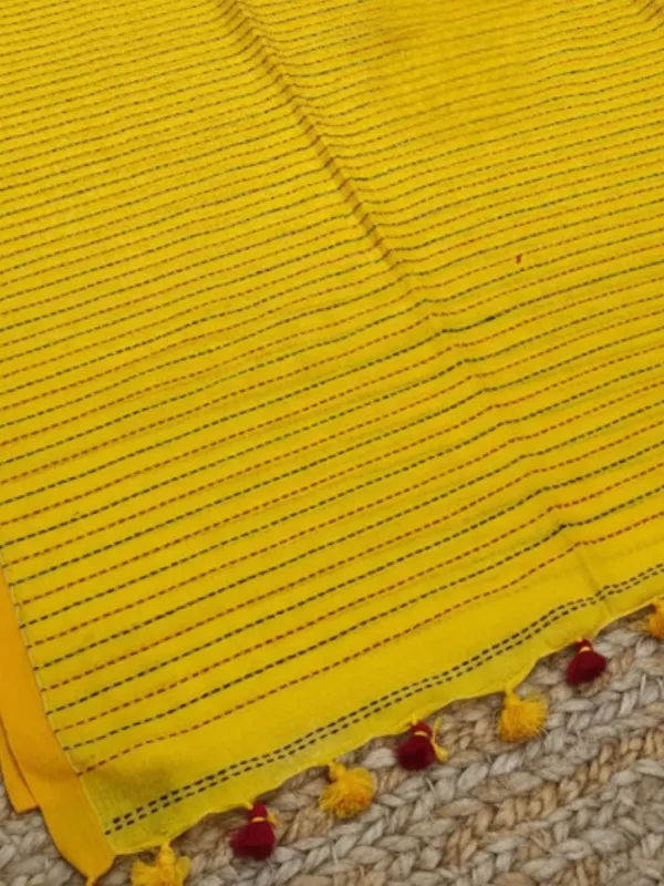 Samanvaya_Embroidery_Handloom_Pure_Cotton_Saree_Yellow