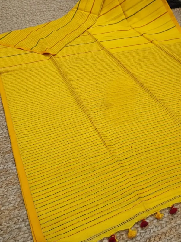 Samanvaya_Embroidery_Handloom_Pure_Cotton_Saree_Yellow