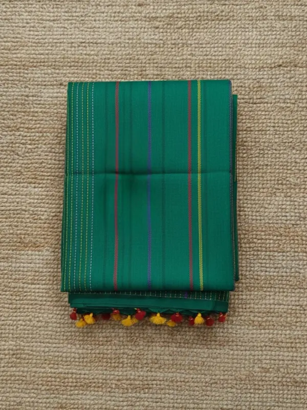 Samanvaya_Embroidery_Handloom_Pure_Cotton_Saree_Emerald_Green