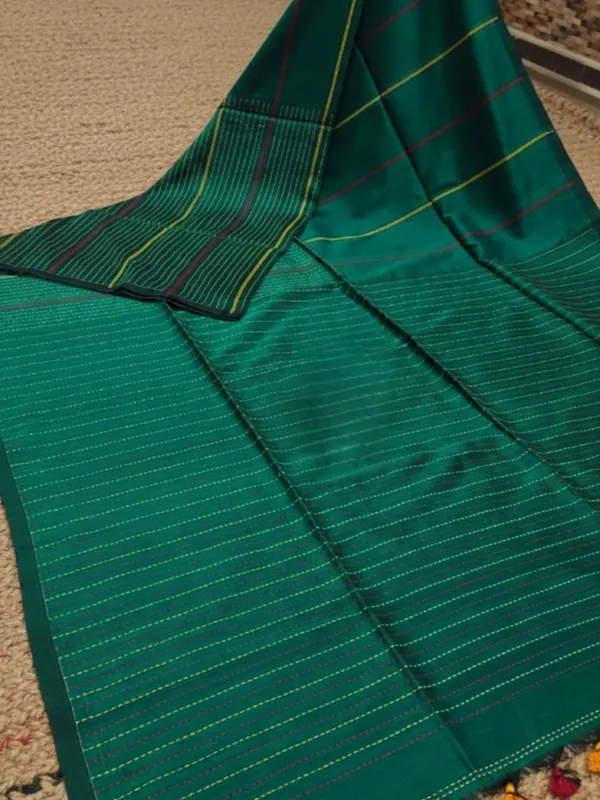 Samanvaya_Embroidery_Handloom_Pure_Cotton_Saree_Emerald_Green