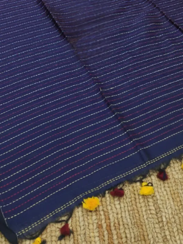 Samanvaya_Embroidery_Handloom_Pure_Cotton_Saree_Navy_Blue