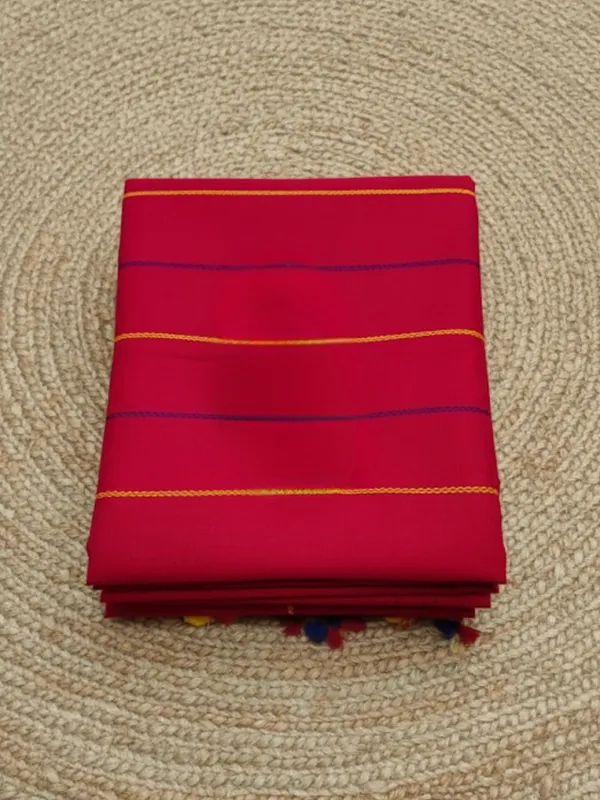 Samanvaya_Embroidery_Handloom_Pure_Cotton_Saree_Berry_Red