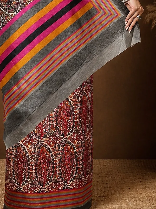 Red_&_Orange_Paisley_Kashmiri_Silk_Saree_|_Taal
