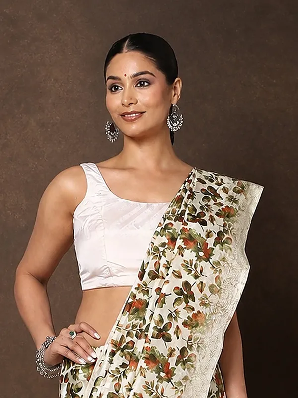 Green_&_Orange_Floral_Kashmiri_Silk_Saree,_Striped_|_Kyaari