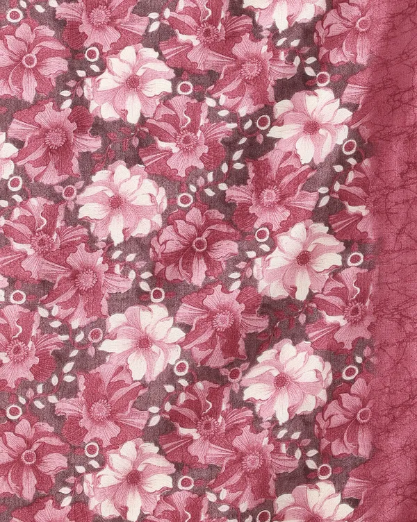 Maroon_Floral_Kashmiri_Silk_Saree,_Geometric_Border_|_Kyaari