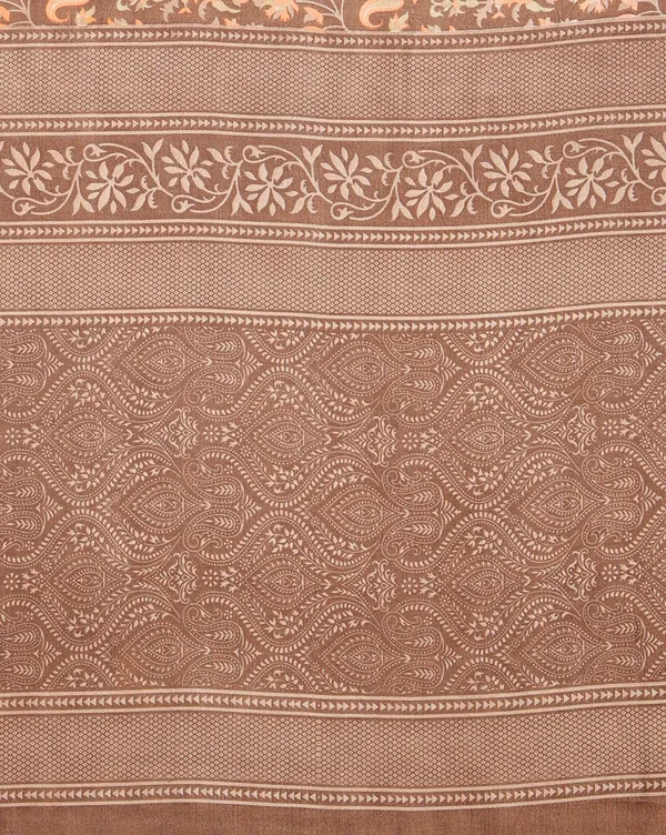 Brown_Floral_Paisley_Printed_Kashmiri_Silk_Saree_|_Silsila