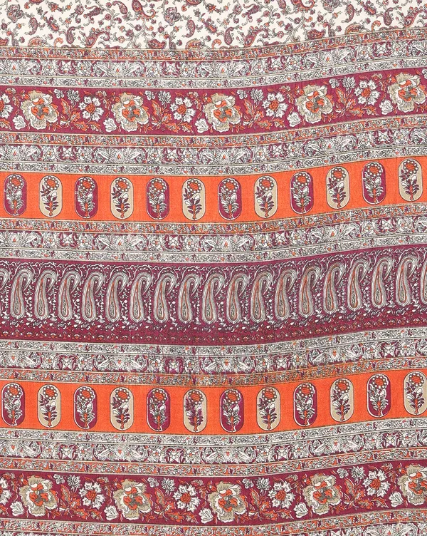 Off_White_&_Maroon_Paisley_Kashmiri_Silk_Printed_Saree_|_Manzil