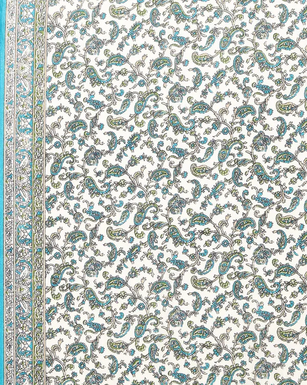 White_&_Green_Paisley_Kashmiri_Silk_Printed_Saree_|_Manzil