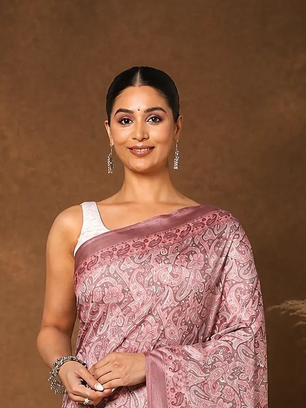 Dusty_Rose_Paisley_Printed_Kashmiri_Silk_Saree_|_Silsila