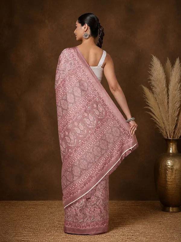 Dusty_Rose_Paisley_Printed_Kashmiri_Silk_Saree_|_Silsila