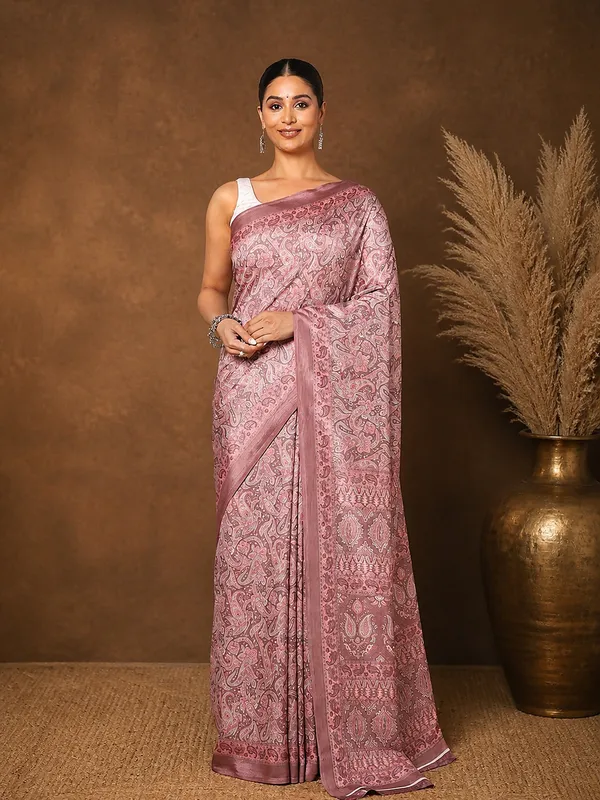 Dusty_Rose_Paisley_Printed_Kashmiri_Silk_Saree_|_Silsila
