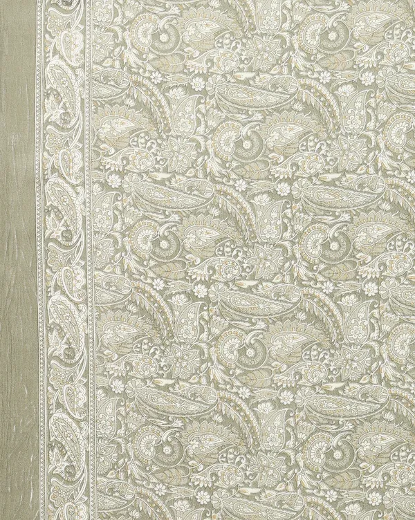 Olive_Green_Paisley_Kashmiri_Silk_Printed_Saree_|_Manzil