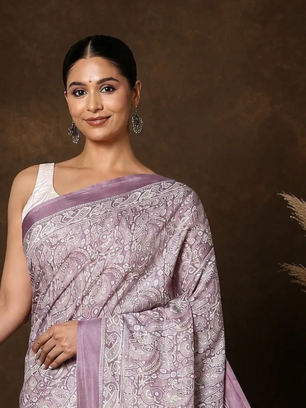 Lavender_Paisley_Printed_Kashmiri_Silk_Saree_|_Silsila