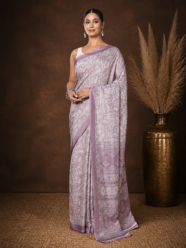 Lavender_Paisley_Printed_Kashmiri_Silk_Saree_|_Silsila
