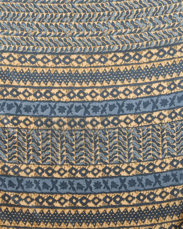Blue_&_Tan_Leaf_Print_Kashmiri_Silk_Saree_|_Taal