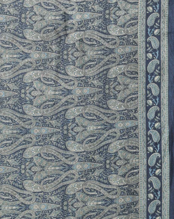 Dark_Blue_Paisley_Kashmiri_Silk_Printed_Saree_|_Manzil