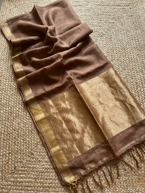 Iraaya_Pure_Handloom_Jayashree_Silk_Linen_Saree_Brown