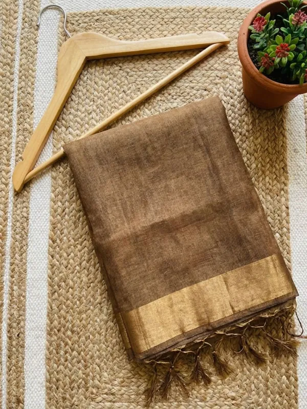 Iraaya_Pure_Handloom_Jayashree_Silk_Linen_Saree_Brown