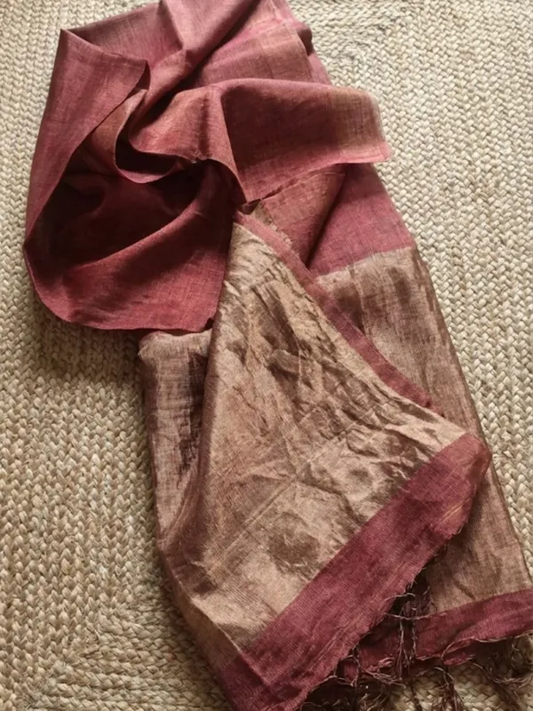 Iraaya_Pure_Handloom_Jayashree_Silk_Linen_Saree_Rust