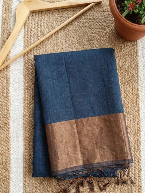 Iraaya_Pure_Handloom_Jayashree_Silk_Linen_Saree_Indigo